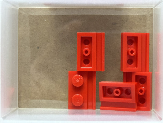 LEGO Parts - Red Plate, Modified 1 x 2 with Door Rail - No 32028 - QTY 5
