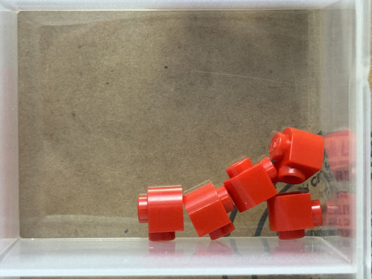 LEGO Parts - Red Brick Round 1 x 1 x 2/3 Half Circle Stud Side - No 3386 - QTY 5