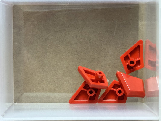 LEGO Parts - Red Tile, Modified 1 x 2 Diamond with Bar - No 35649 - QTY 5
