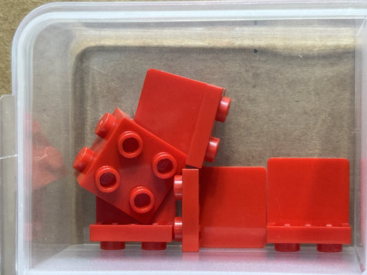 LEGO Parts - Red Bracket 1 x 2 - 2 x 2 - No 44728 - QTY 5