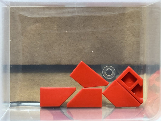 LEGO Parts - Red Tile, Modified 1 x 2 Wedge Right - No 5092 - QTY 5