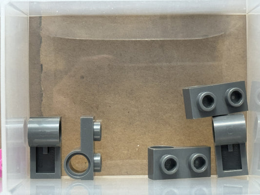 LEGO Parts - Dark Bluish Gray Plate 1 x 2 Pin Hole Bottom - No 18677 - QTY 5
