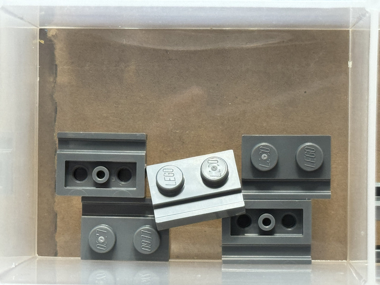 LEGO Parts - Dark Bluish Gray Plate 1 x 2 with Door Rail - No 32028 - QTY 5