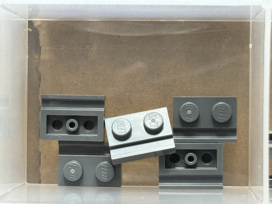 LEGO Parts - Dark Bluish Gray Plate 1 x 2 with Door Rail - No 32028 - QTY 5