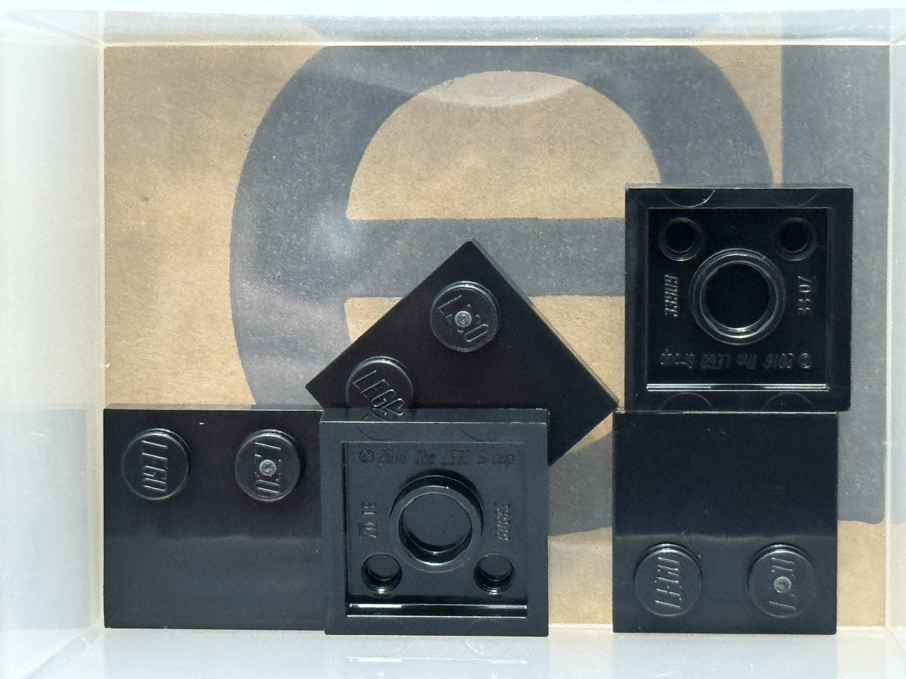 LEGO Parts - Black Tile, Modified 2 x 2 with Studs on Edge - No 33909 - QTY 5