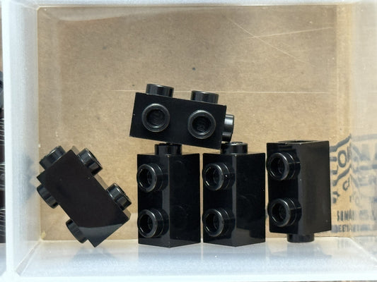 LEGO Parts - Black Brick 1 x 1 x 1 2/3 Studs on 3 Sides - No 7729 - QTY 5