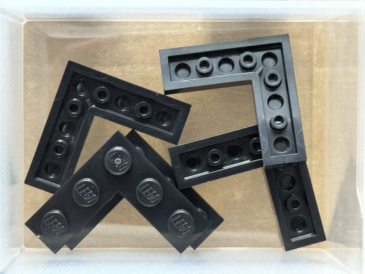 LEGO Parts - Black Plate 3 x 3 Corner - No 77844 - QTY 5