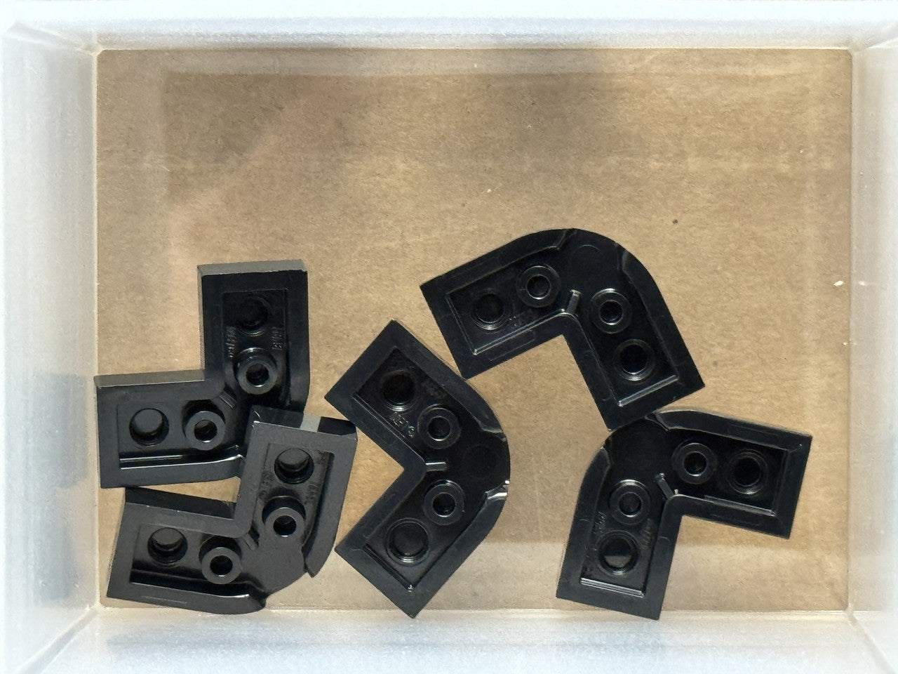 LEGO Parts - Black Plate, Round Corner 2 x 2 1 x 1 Cutout - No 79491 - QTY 5