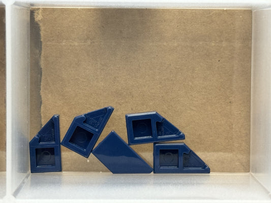 LEGO Parts - Dark Blue Tile, Modified 1 x 2 Wedge Right - No 5092 - QTY 5
