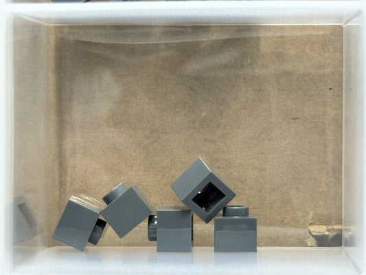 LEGO Parts - Dark Bluish Gray Brick 1 x 1 x 2/3 Open Stud - No 86996 - QTY 5