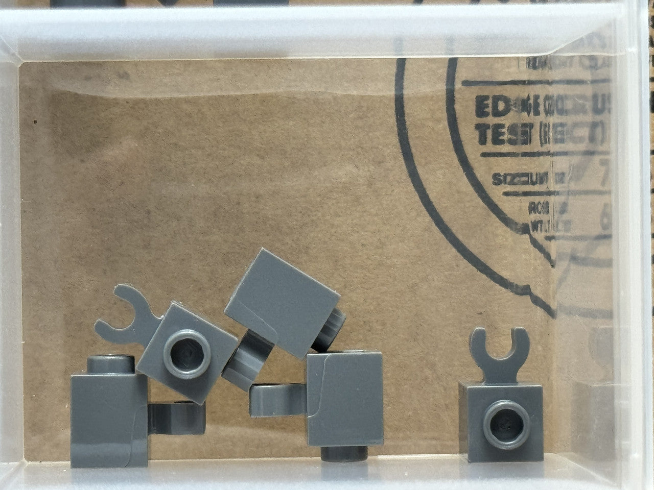 LEGO Parts - Dark Bluish Gray Brick 1 x 1 with Open O Clip - No 60475b - QTY 5
