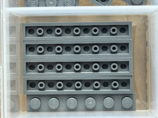 LEGO Parts - Dark Bluish Gray Plate 1 x 6 - No 3666 - QTY 5