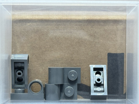 LEGO Parts - Dark Bluish Gray Plate 1 x 2 with Pin Hole Top - No 11458 - QTY 5
