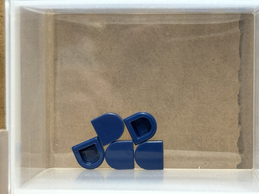 LEGO Parts - Dark Blue Tile, Round 1 x 1 Half Circle Extended - No 24246 - QTY 5