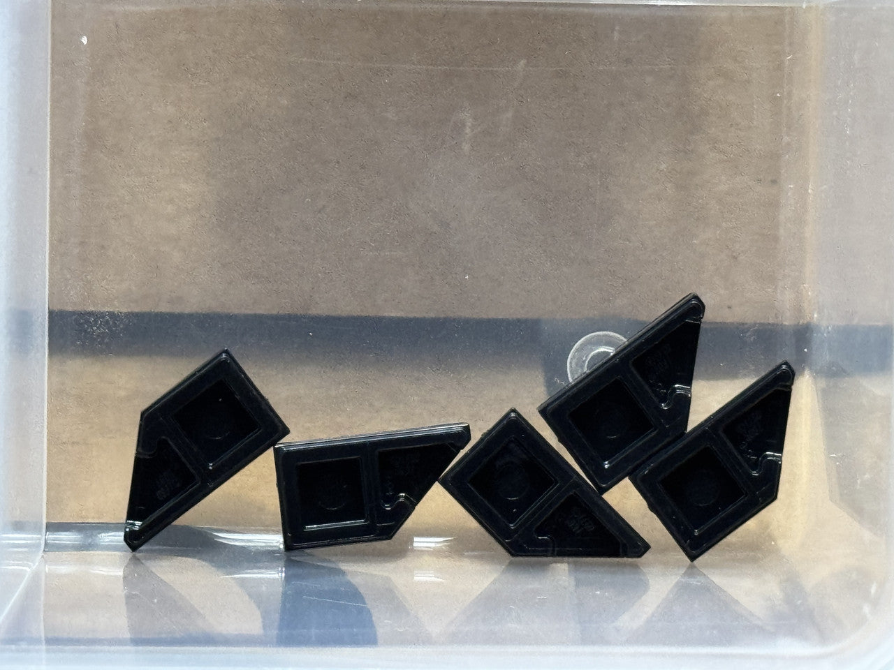 LEGO Parts - Black Tile, Modified 1 x 2 Wedge Left - No 5091 - QTY 5
