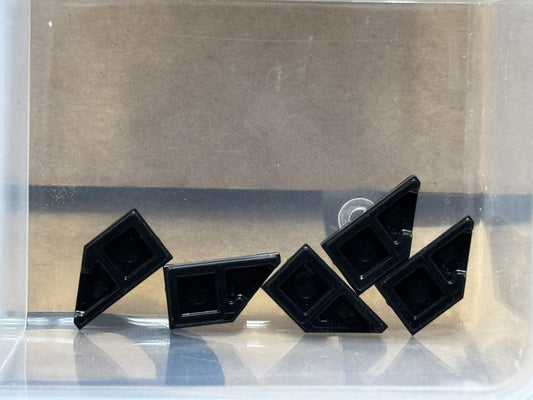 LEGO Parts - Black Tile, Modified 1 x 2 Wedge Left - No 5091 - QTY 5