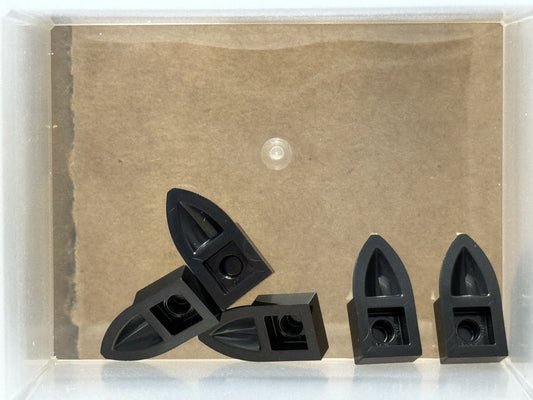 LEGO Parts - Black Plate 1 x 1 with Tooth Horizontal - No 49668 - QTY 5