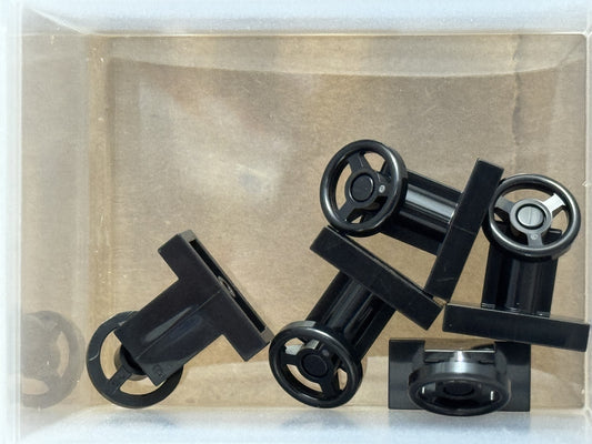 LEGO Parts - Black Vehicle, Steering Stand 1 x 2 - No 3829c01 - QTY 5