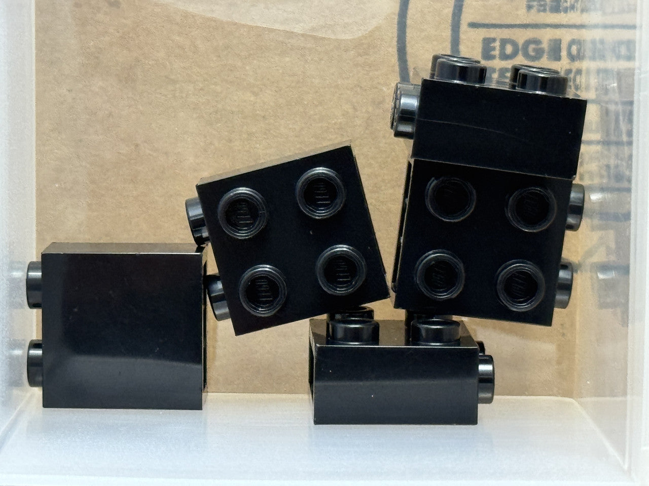 LEGO Parts - Black Brick 1 x 2 x 1 2/3 with Studs on Side - No 22885 - QTY 5
