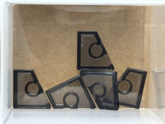 LEGO Parts - Trans-Black Tile, Modified 2 x 2 Wedge Right - No 7829 - QTY 5