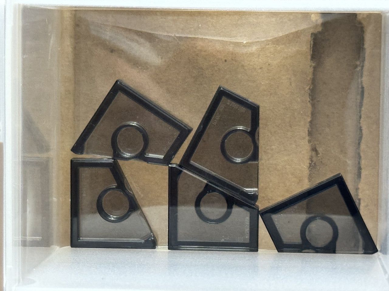 LEGO Parts - Trans-Black Tile, Modified 2 x 2 Wedge Left - No 7828 - QTY 5