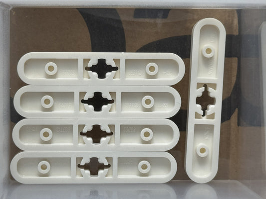 LEGO Parts - White Technic, Plate 1 x 5 with Smooth Ends - No 32124 - QTY 5
