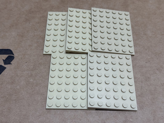 LEGO Parts - Tan Plate 6 x 8 - No 3036 - QTY 5