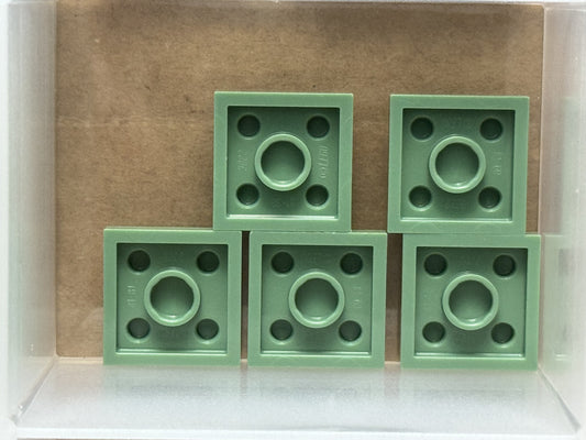 LEGO Parts - Sand Green Plate 2 x 2 - No 3022 - QTY 5