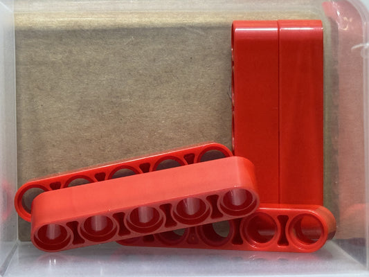 LEGO Parts - Red Technic, Liftarm Thick 1 x 5 - No 32316 - QTY 5