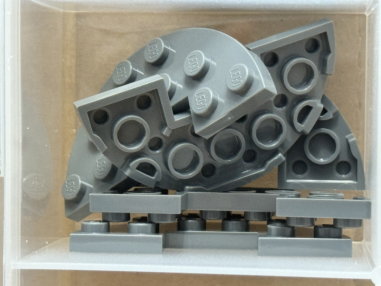 LEGO Parts - Dark Bluish Gray Plate, Round Half 3 x 6 Cutout - No 18646 - QTY 5