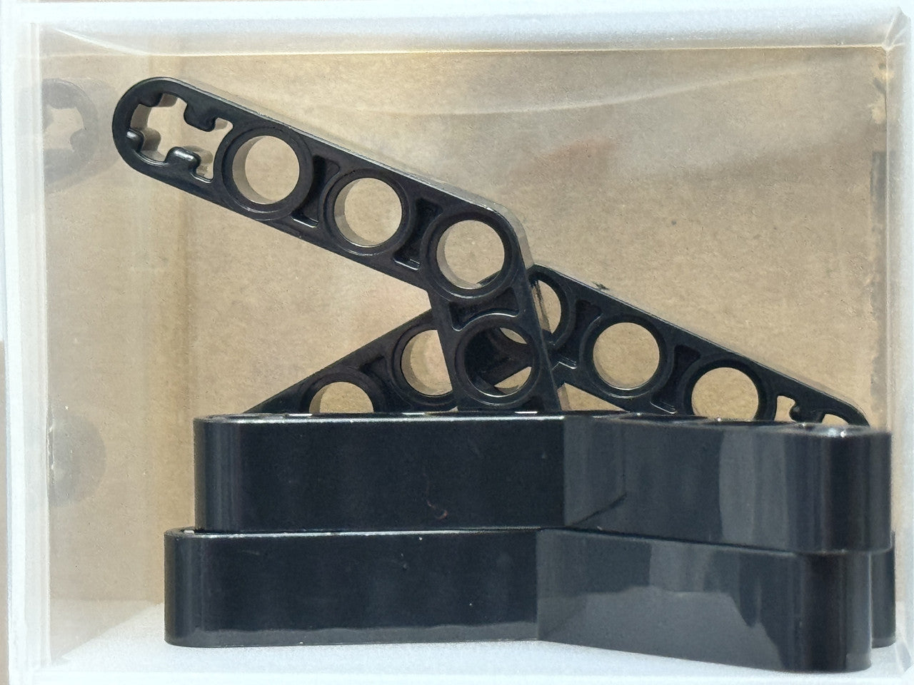 LEGO Parts - Black Technic, Liftarm Bent Thick 1 x 7 (4 - 4) - No 32348 - QTY 5