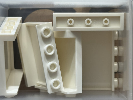 LEGO Parts - White Panel 1 x 4 x 3 with Side Supports - No 60581 - QTY 5
