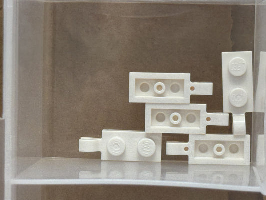 LEGO Parts - White Plate 1 x 2 with Clip on End - No 63868 - QTY 5