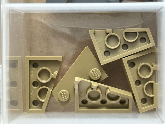 LEGO Parts - Dark Tan Wedge, Plate 3 x 2 Right - No 43722 - QTY 5
