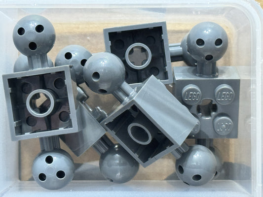 LEGO Parts - Dark Bluish Gray Technic Brick 2 x 2 Ball Joints - No 17114 - QTY 5
