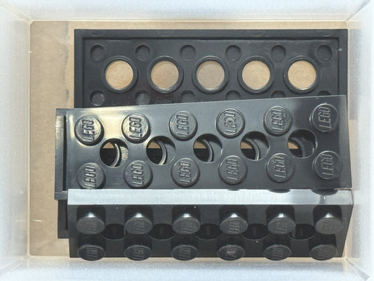 LEGO Parts - Black Technic, Plate 2 x 6 with 5 Holes - No 32001 - QTY 5