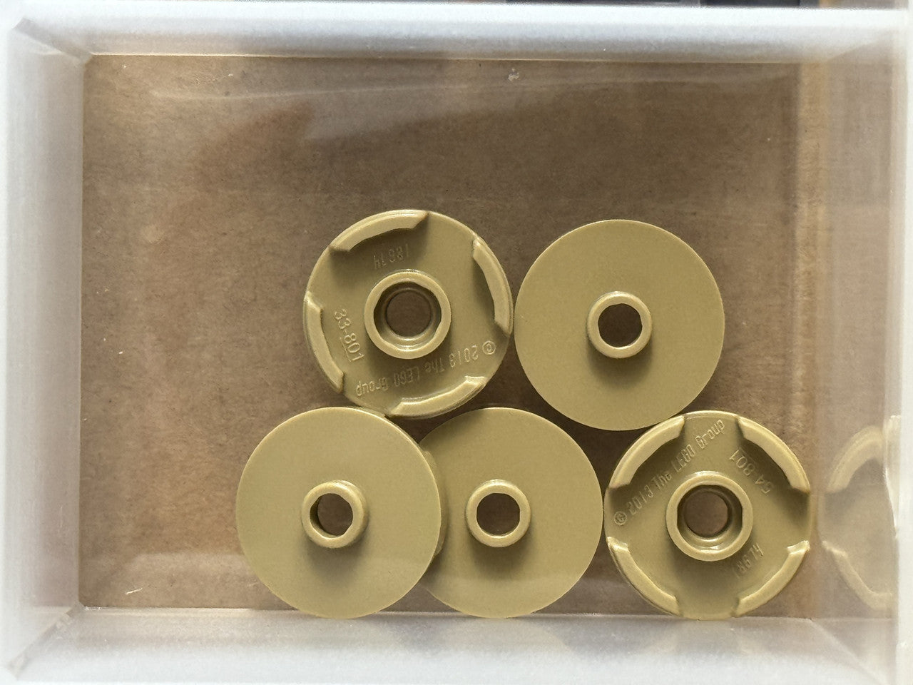 LEGO Parts - Dark Tan Tile, Round 2 x 2 with Open Stud - No 18674 - QTY 5