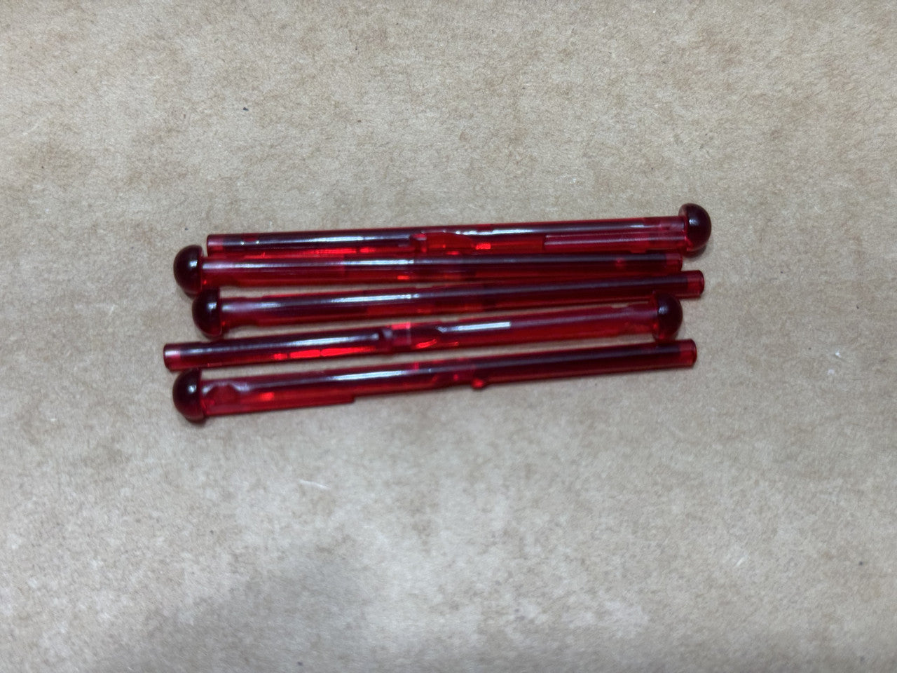 LEGO Parts - Trans-Red Projectile Arrow, Bar 8L Round End - No 15303 - QTY 5