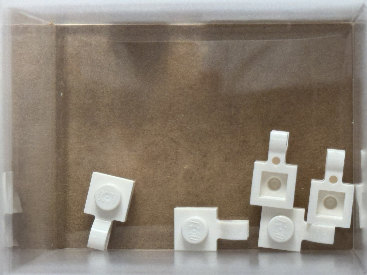 LEGO Parts - White Plate 1 x 1 with Open O Clip - No 61252 - QTY 5