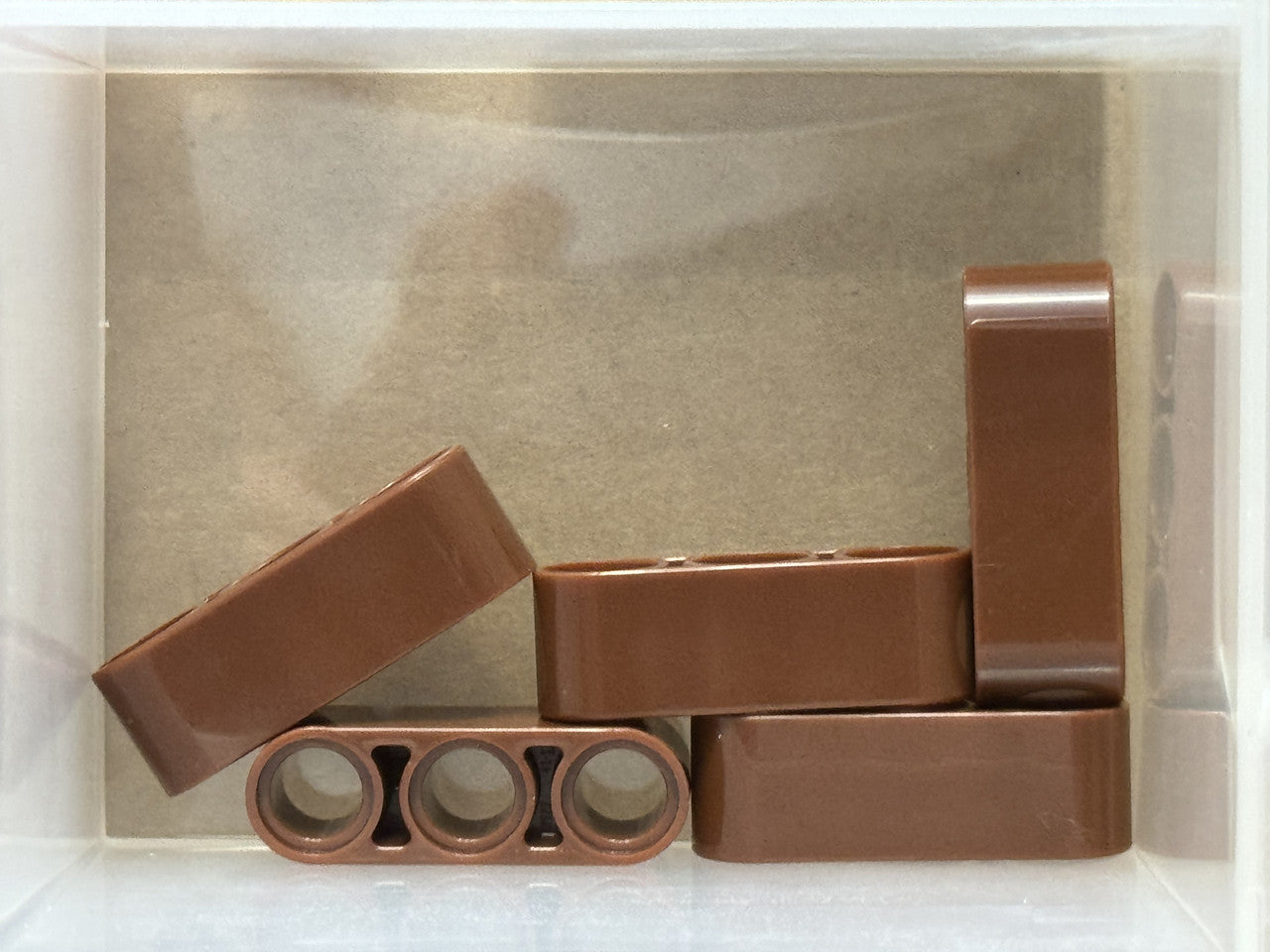 LEGO Parts - Reddish Brown Technic, Liftarm Thick 1 x 3 - No 32523 - QTY 5
