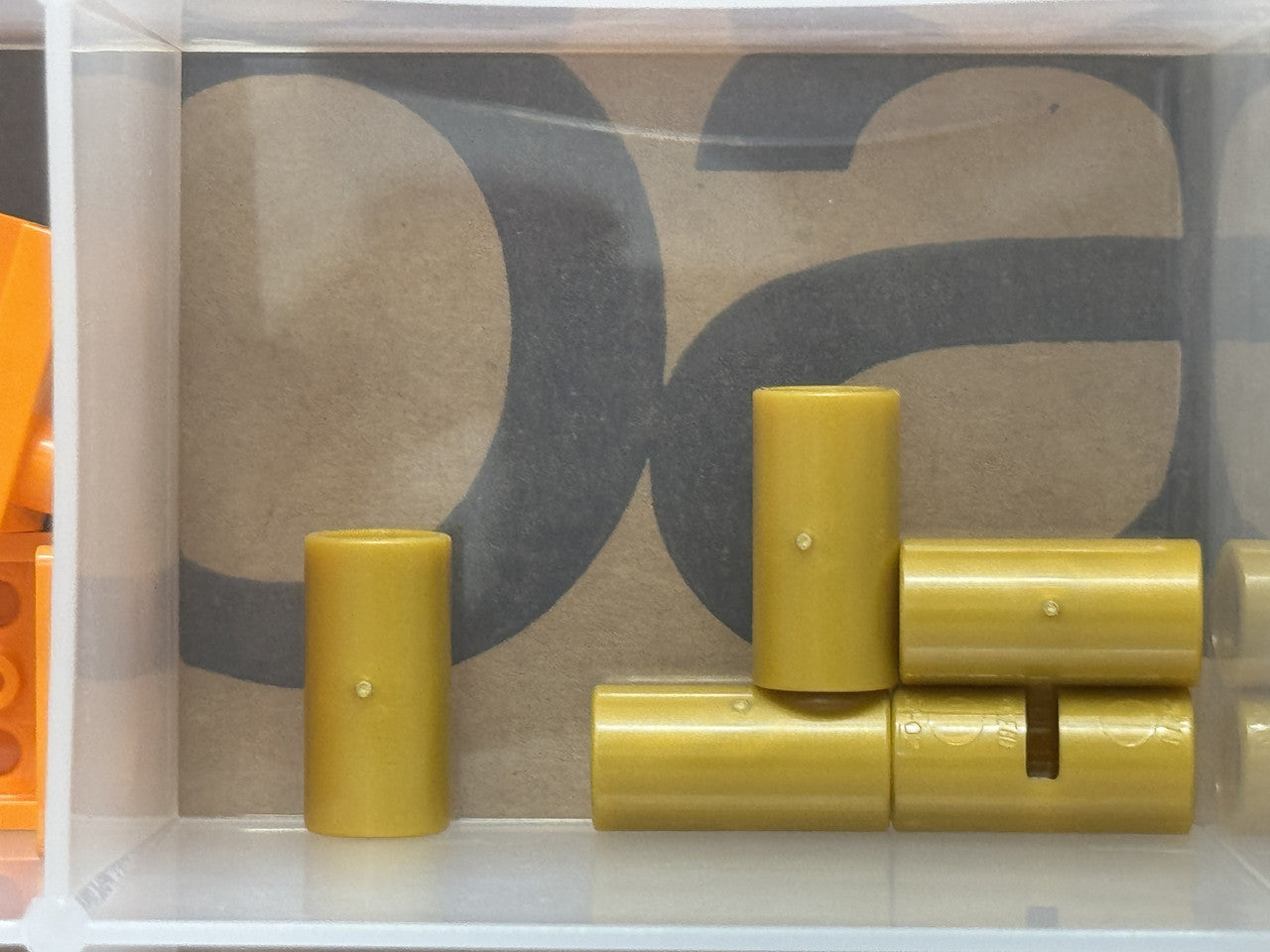 LEGO Parts - Pearl Gold Technic, Pin Connector Round 2L Slot - No 62462 - QTY 5