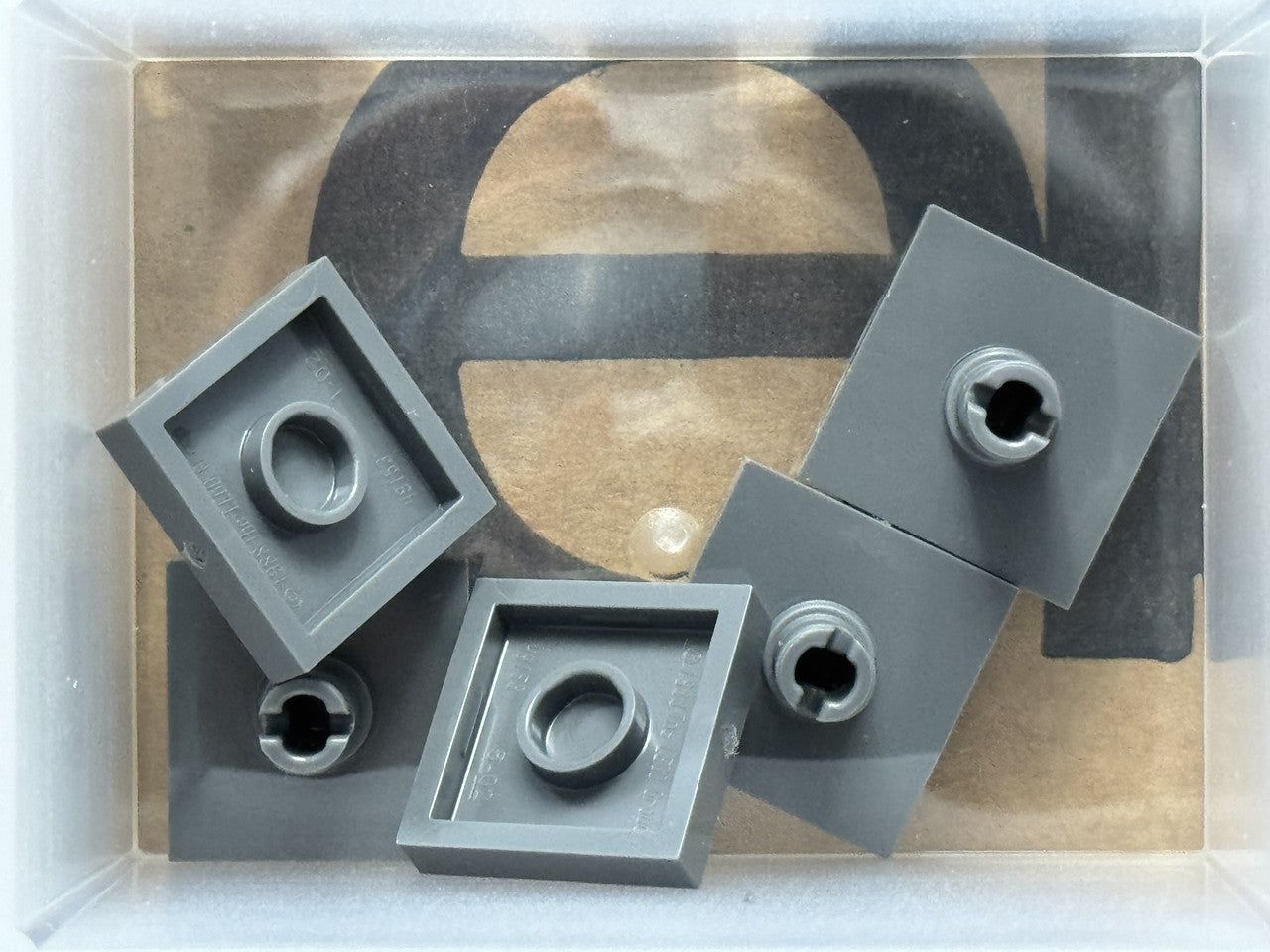 LEGO Parts - Dark Bluish Gray Tile, Modified 2 x 2 with Pin - No 2460 - QTY 5