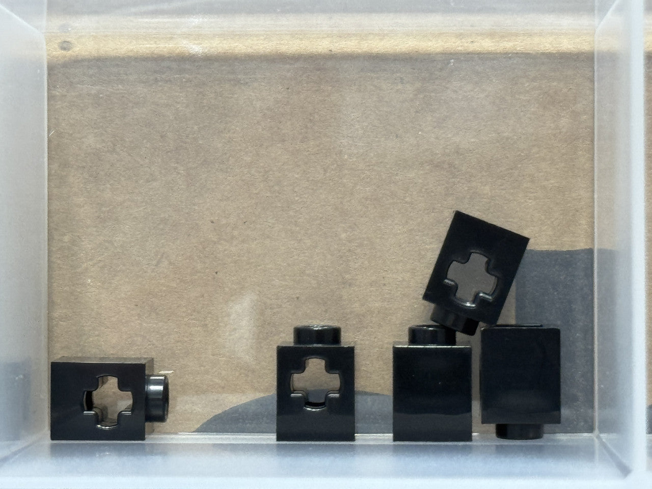 LEGO Parts - Black Technic, Brick 1 x 1 with Axle Hole - No 73230 - QTY 5