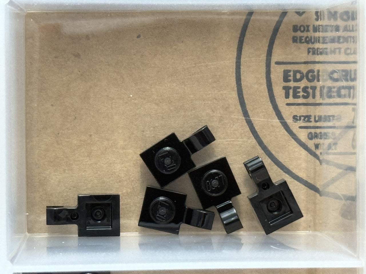 LEGO Parts - Black Plate 1 x 1 with Open O Clip - No 61252 - QTY 5