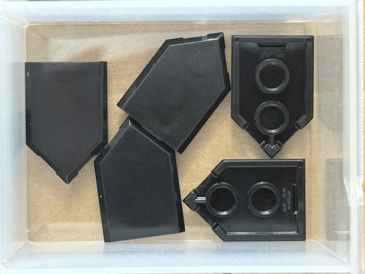 LEGO Parts - Black Tile, Modified 2 x 3 Pentagonal - No 22385 - QTY 5