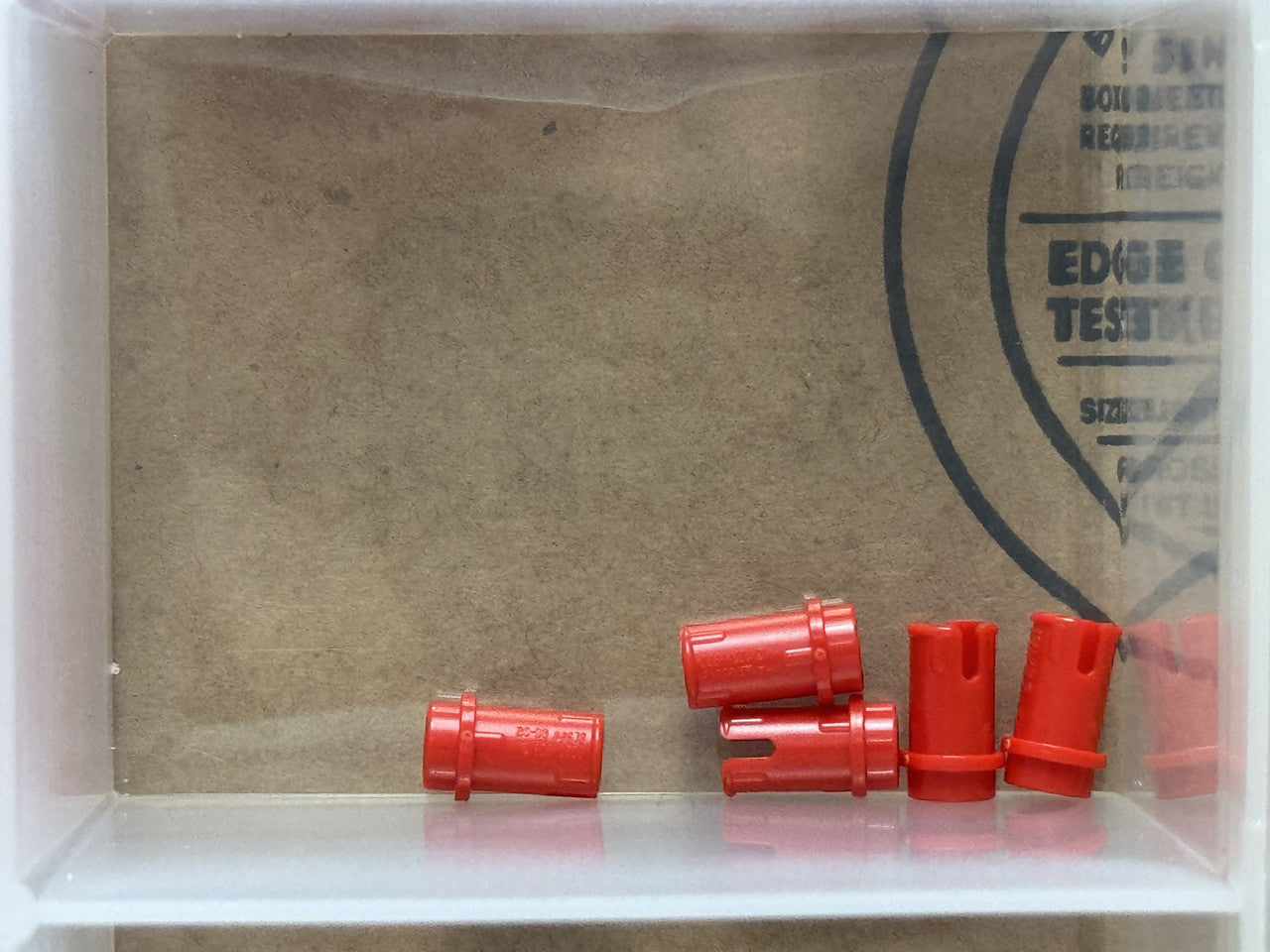 LEGO Parts - Red Technic, Pin 1/2 with Friction Ridges - No 89678 - QTY 5