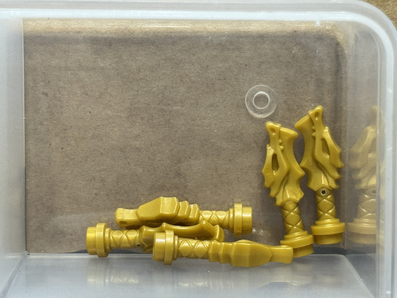 LEGO Parts - Pearl Gold Minifigure Sword Hilt Dragon Head - No 36017 - QTY 5