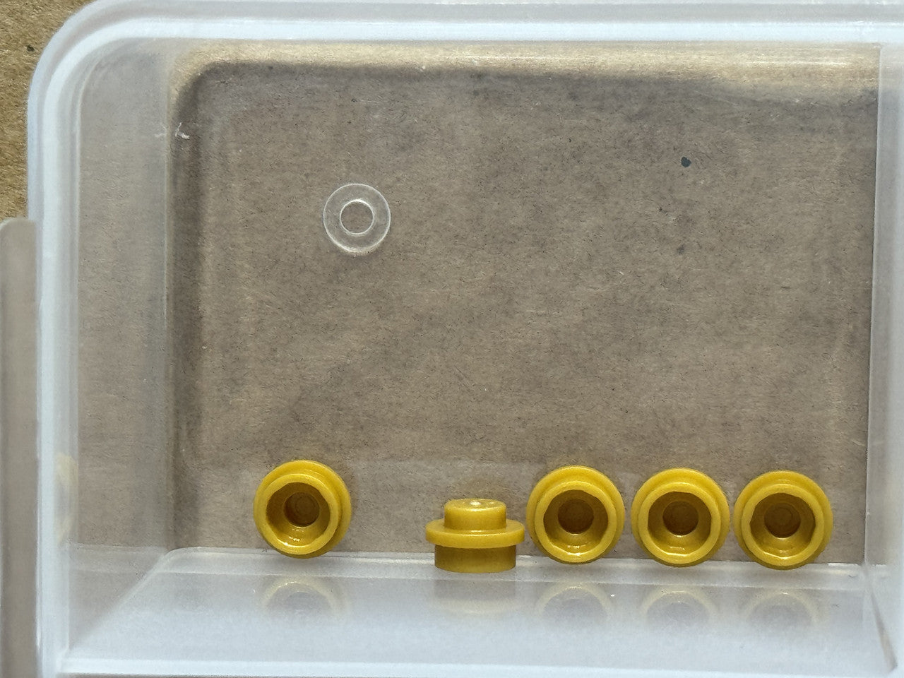 LEGO Parts - Pearl Gold Plate, Round 1 x 1 - No 4073 - QTY 5