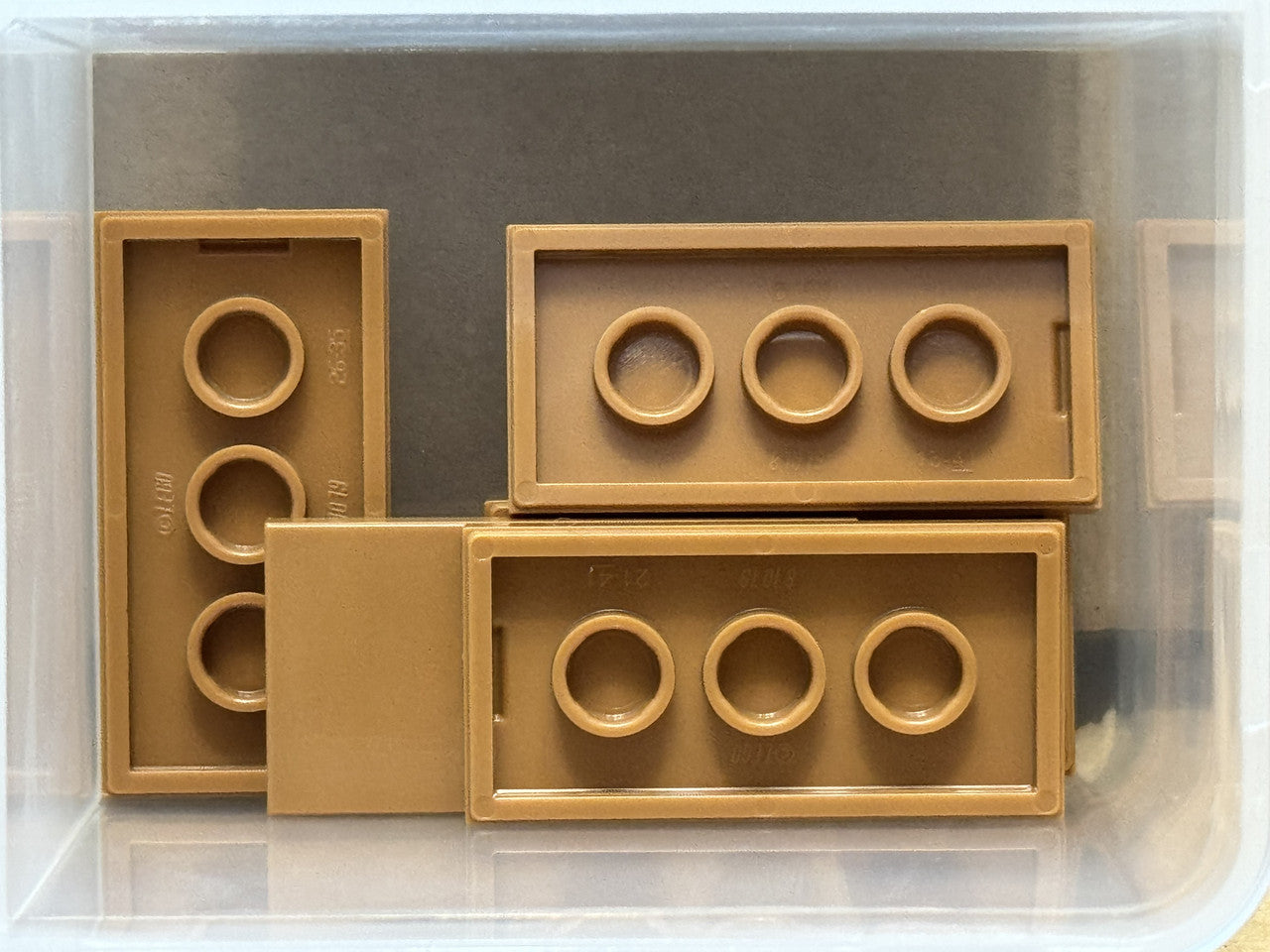 LEGO Parts - Medium Nougat Tile 2 x 4 - No 87079 - QTY 5
