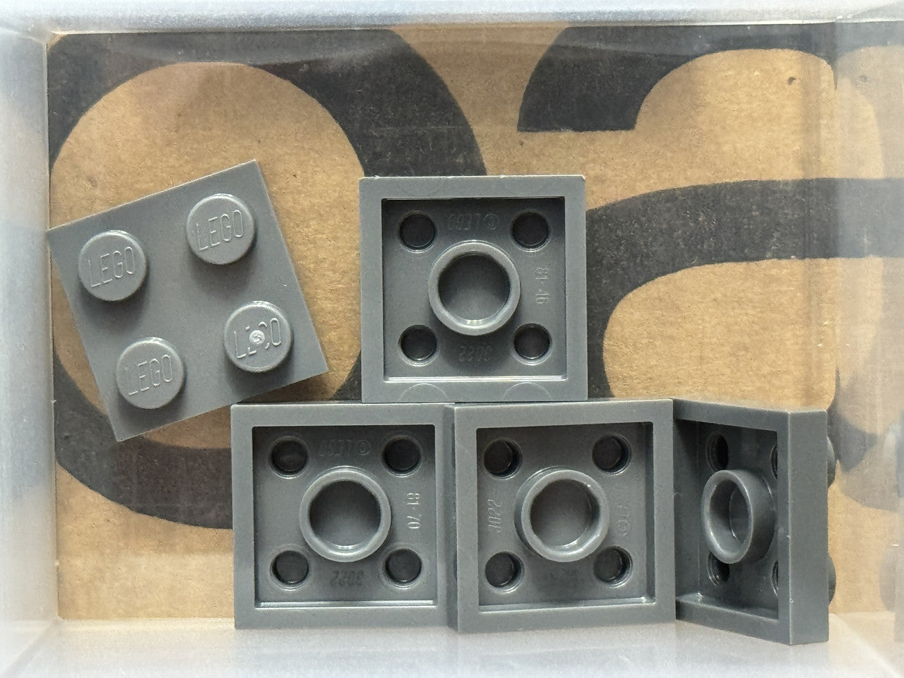 LEGO Parts - Dark Bluish Gray Plate 2 x 2 - No 3022 - QTY 5
